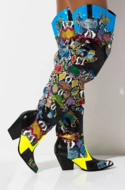 HILDA BOOTS - MULTI SNAKE